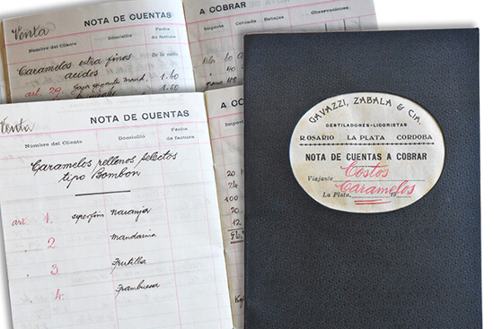 Libreta de la fábrica donde se anotaron los costos de producción de los caramelos.